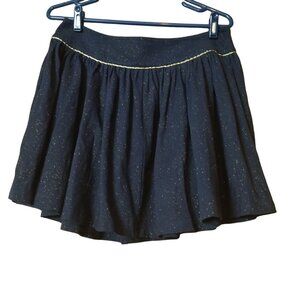 Petit Bateau Women's Size Large Pleated A-Line Mini Skirt Side Zip Sparkle